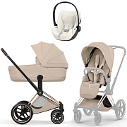 Коляска Cybex Priam V Rosegold Style Cloud T Off White Plus 3 в 1 Cozy Beige