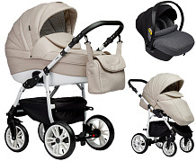 Детская коляска Indigo Indigo Special New 3 в 1 с автокреслом Avionaut Cosmo Grey Is07 св.бежевый