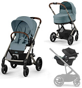 Коляска Cybex Balios S Lux TPE 2025 Aton B2 i-Size Volcano Black 3 в 1 Stormy Blue