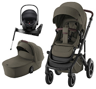 Коляска 3 в 1 Britax Roemer Smile 5Z LUX и автокресло Baby-Safe PRO Classic Deep Black + Vario Base 5Z Urban Olive