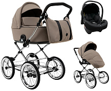 Детская коляска Roan Bass Next Classic d14 2.0 3 в 1 с автокреслом Tutis Elo Lux EduSky Black BSNC/90/2 Hazel/Black/руч.Black