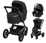 Детская коляска Maxi-Cosi Fame 3 в 1 с автокреслом Pebble 360 Pro Twillic Black/Черный
