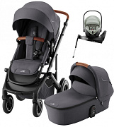 Коляска 4 в 1 Britax Roemer Smile 5Z и автокресло Baby-Safe Pro Style Sage green + Vario Base 5Z Midnight Grey
