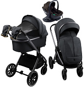 Детская коляска AmaroBaby Genius 4 в 1 с автокреслом Rant Miro Brown и базой серый