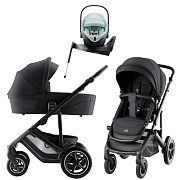 Коляска 3 в 1 Britax Roemer Smile 5Z Style и автокресло Baby-Safe PRO Style Harbor Blue + Vario Base 5Z Carbon Black