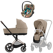 Коляска Cybex Priam IV Rosegold complete Cloud T One Love 3 в 1 Cozy Beige