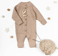 Комбинезон вязаный AmaroBaby Pure Love Tot демисезонный бежевый 68