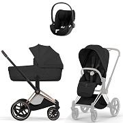 Коляска Cybex Priam V Rosegold Style Cloud T Sepia Black 3 в 1 Sepia Black