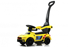 Детский толокар RiverToys F003FF-P с родительской ручкой желтый