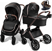 Детская коляска AmaroBaby Motus Premium Ecco Exclusive 4 в 1 с автокреслом Rant Miro Moca и базой черный