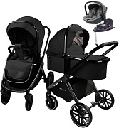 Детская коляска AmaroBaby Motus V2 4 в 1 с автокреслом Rant Miro Olive и базой черный
