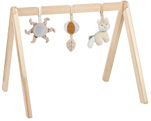 Деревянная арка Nattou Flo, Ernest & Oli Лиса, Лев и Слоник с подвесом 682220