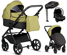 Детская коляска Tutis Leo 3 Plus 4 в 1 с автокреслом Elo Lux EduSky Black и базой 1582302 Green