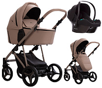 Детская коляска Bebetto Pelpasso Pro 3 в 1 с автокреслом Avionaut Cosmo 01 бежевая кожа
