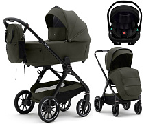 Коляска Agex Prima Pro 3 в 1 с автокреслом i-Team ATB526 Black APF664 Green (Зеленый)