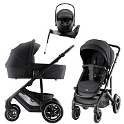 Коляска 3 в 1 Britax Roemer Smile 5Z Style и автокресло Baby-Safe PRO Style Carbon Black + Vario Base 5Z Carbon Black
