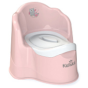 Детский горшок KidWick Трон с крышкой розовый-белый