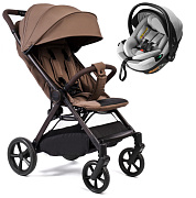Прогулочная коляска Peppy Vigo с автокреслом Welldon Crown 2 Grey Mocca мокко