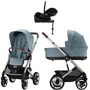 Коляска Cybex Talos S Lux TPE complete Cloud G Moon Black Plus Base G 4 в 1 Stormy Blue с дождевиками