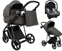 Детская коляска Roan Sol Luxury 3 в 1 с автокреслом Tutis Elo Lux EduSky Grey RSL/4051 Taupe/Nikiel