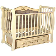 Детская кроватка Oliver Brianna Elegance с универсальным маятником и ящиком Слоновая кость