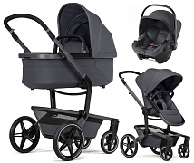 Детская коляска 3 в 1 Joolz Day 5 и автокресло Baby-Safe Core Midnight Grey без адаптеров Stone Grey