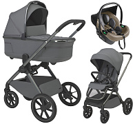 Детская коляска 3 в 1 Espiro Clodi и автокресло Pi Beige 07 chic gray