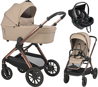 Детская коляска 3 в 1 Espiro Code 2026 и автокресло Pi Black 119 loving beige