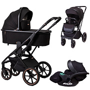 Детская коляска Peppy Tecla 3 в 1 с автокреслом Verona Black Rose Black Черный