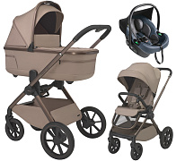 Детская коляска 3 в 1 Espiro Clodi и автокресло Pi Gray blue 09 stylish beige