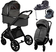 Детская коляска AmaroBaby Motus Premium Ecco 4 в 1 с автокреслом Rant Miro Graphite и базой серый