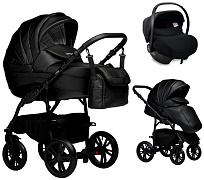 Детская коляска Indigo Indigo Special New 3 в 1 с автокреслом Avionaut Cosmo Is03 черная кожа