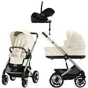 Коляска Cybex Talos S Lux TPE complete Cloud G Moon Black Plus Base G 4 в 1 Seashell Beige с дождевиками