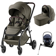 Коляска 3 в 1 Britax Roemer RIO LUX и автокресло Baby-Safe PRO Style Night Blue + Vario Base 5Z Urban olive