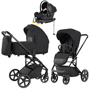 Коляска Carrello Alfa CRL-6522 2025 Nova DK791 Black Line с базой Isofix 4 в 1 Rock Black