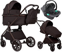 Детская коляска Pituso Mayla Plus 3 в 1 с автокреслом Santiso Pro Graphite Brunette