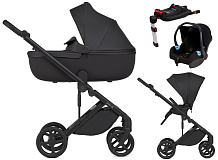 Детская коляска Anex Eli 4 в 1 без рюкзака и автокресло Biuco BC100B + база Anex Karwala ISOFix Midnight el-05-DNA