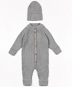Комбинезон вязаный AmaroBaby Pure Love Tot демисезонный с шапочкой серый 56