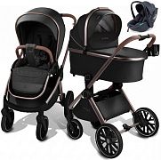 Детская коляска AmaroBaby Motus Premium Ecco Exclusive 3 в 1 с автокреслом Rant Miro Dark Grey черный