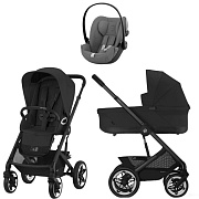 Коляска Cybex Talos S Lux BLK complete Cloud G Lava Grey 3 в 1 Moon Black с дождевиками