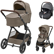 Коляска детская Maxi-Cosi Oxford Plus 3 в 1 с автокреслом Pebble 360 Pro Twillic Graphite 1978470110 Twillic Truffle/Трюфель