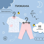 Пижама Rant basic Единорожки длинный рукав 11284 Rose 80