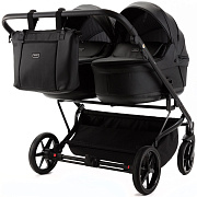 Детская коляска Adamex Leo Duo Deluxe 3 в 1 DUO-SA2 (ЧЕРНАЯ КОЖА)