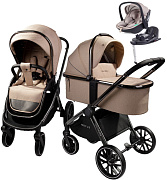 Детская коляска AmaroBaby Motus V2 4 в 1 с автокреслом Rant Miro Beige и базой мокко
