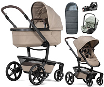 Детская коляска 4 в 1 Joolz Day 5 и автокресло Britax Roemer Baby-Safe Pro Style Sage green и база Vario Base 5Z без адаптеров + конверт в подарок Sandy taupe