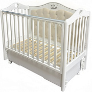 Детская кроватка Антел Дарина 4 (маятник универсальный, ящик, колесо) белый