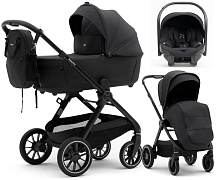 Коляска Agex Prima Pro 3 в 1 с автокреслом i-Team Black APA657 Midnight Grey (Темно-серый)