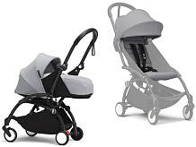 Коляска Stokke YOYO3 Newborn Pack рама чёрная Black 2 в 1 Stone