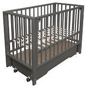 Детская кроватка Indigo Norden универсальный маятник, колесо, ящик графит