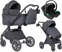 Детская коляска Pituso Mayla Plus 3 в 1 с автокреслом Santiso Pro Black Marengo